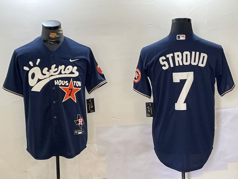 Men Houston Astros #7 Stroud Blue Second generation joint name Nike 2024 MLB Jersey style 1->houston astros->MLB Jersey